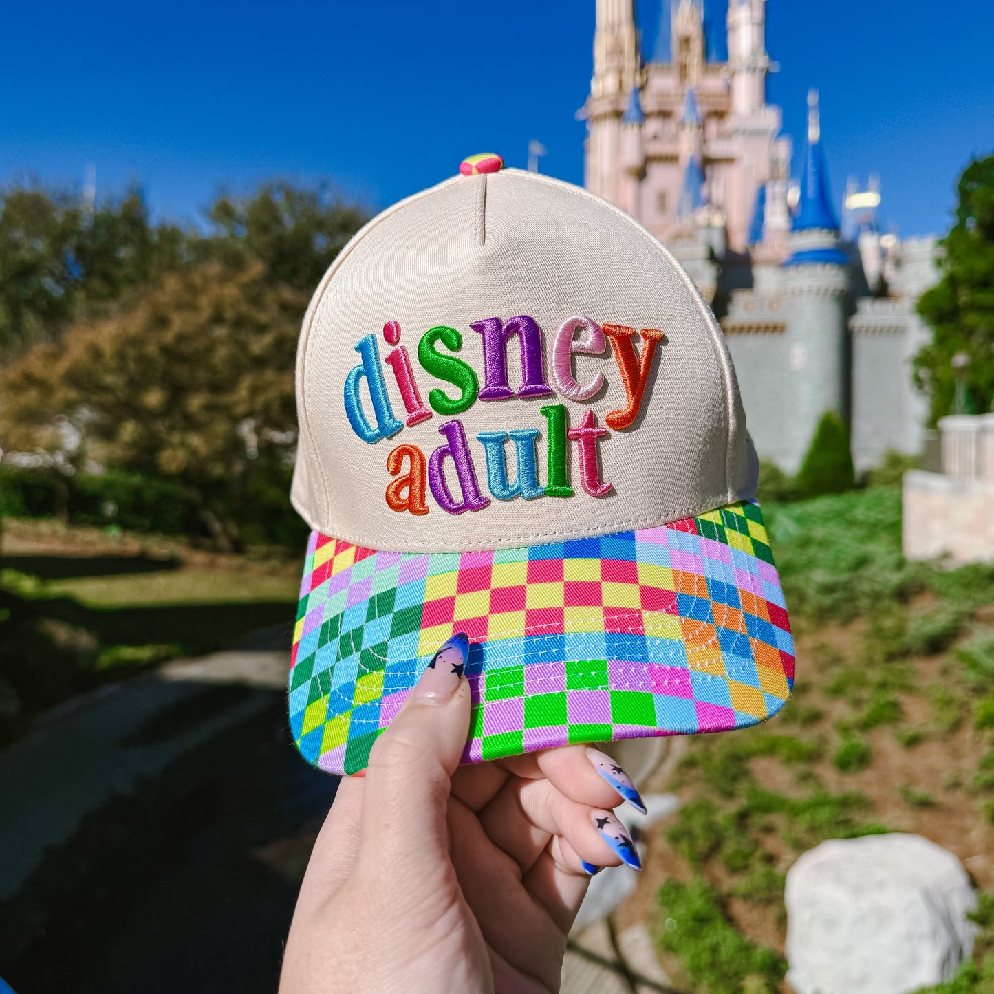 Colorful Brim 3D Embroidered Hat