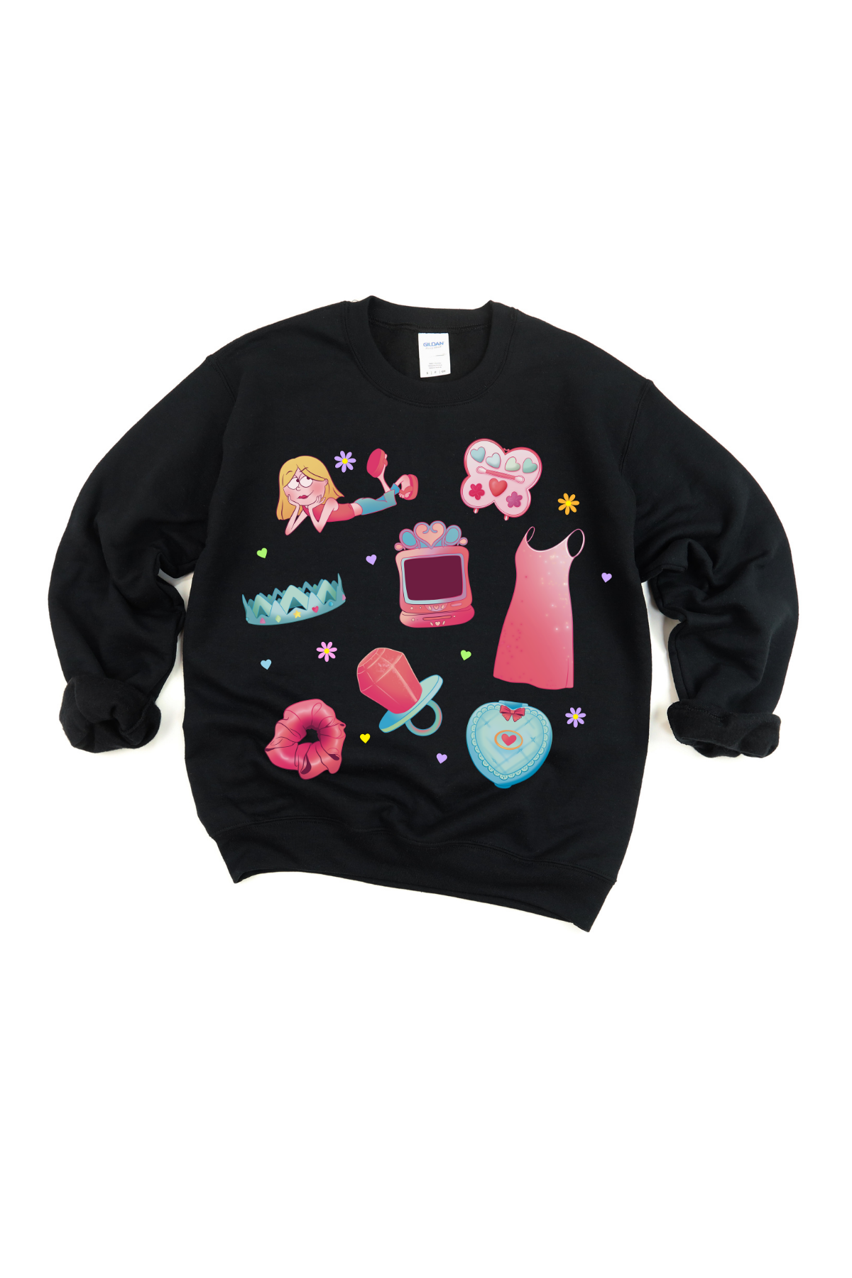 Nostalgic Girly Collage Crewneck