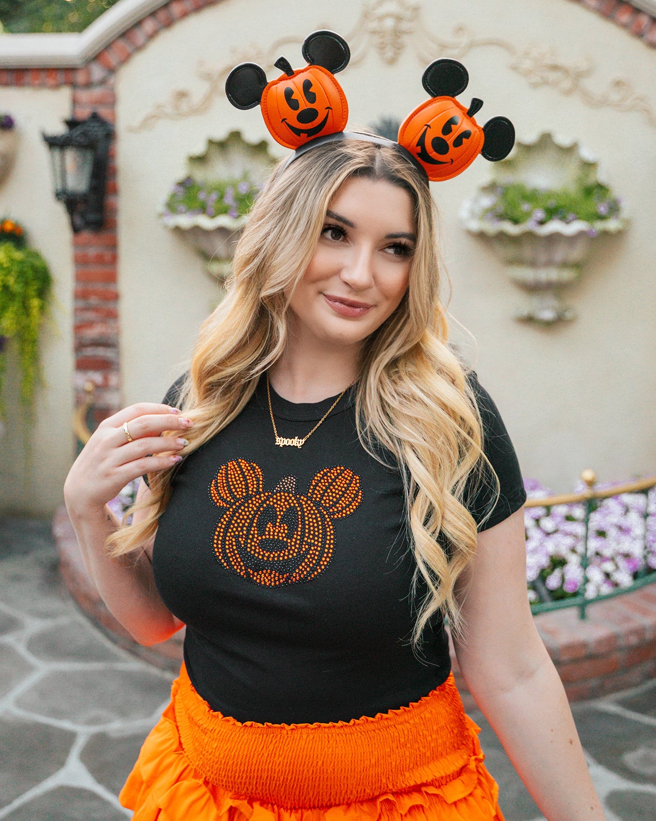 CRYSTAL Mickey Pumpkin Baby Tee