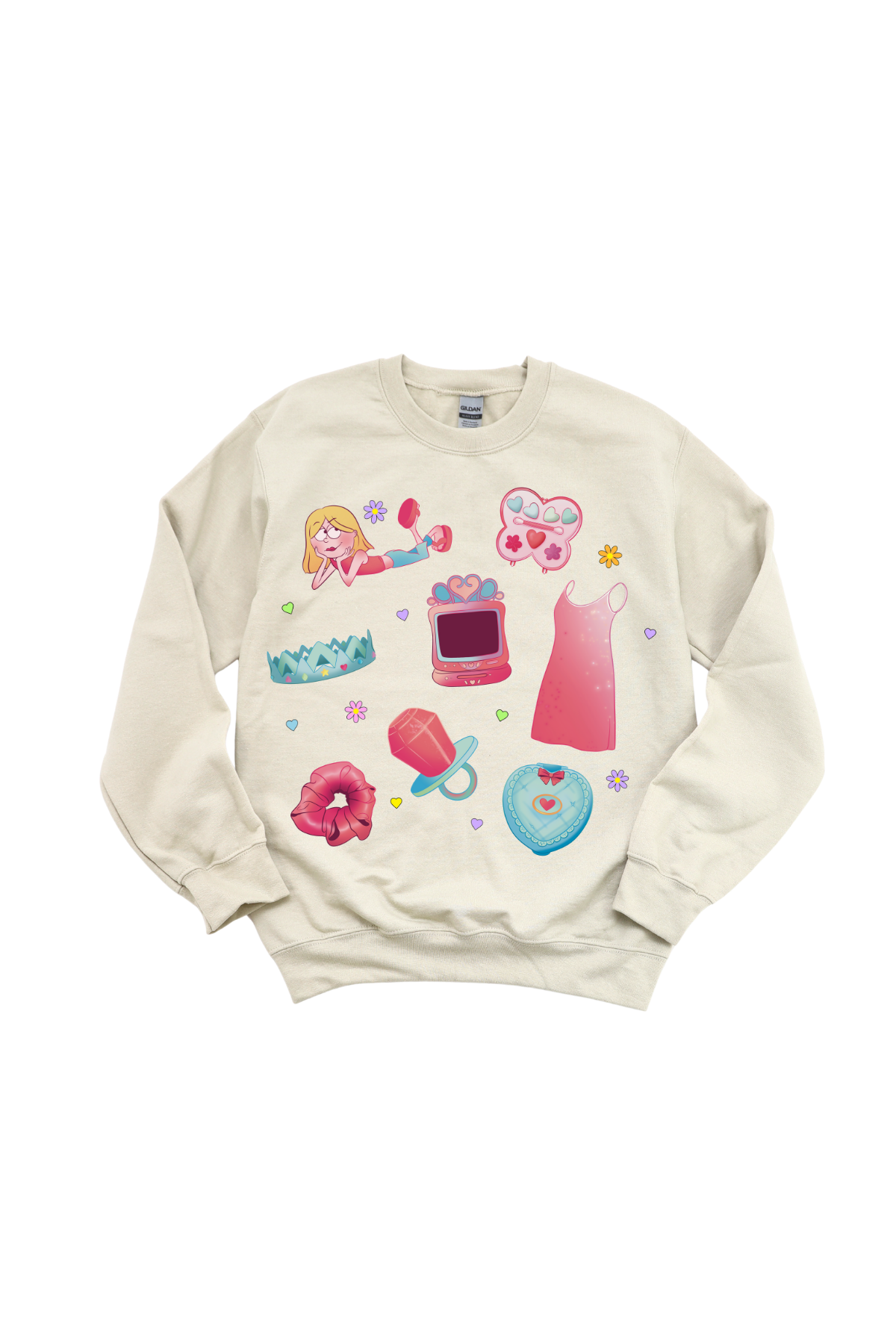 Nostalgic Girly Collage Crewneck