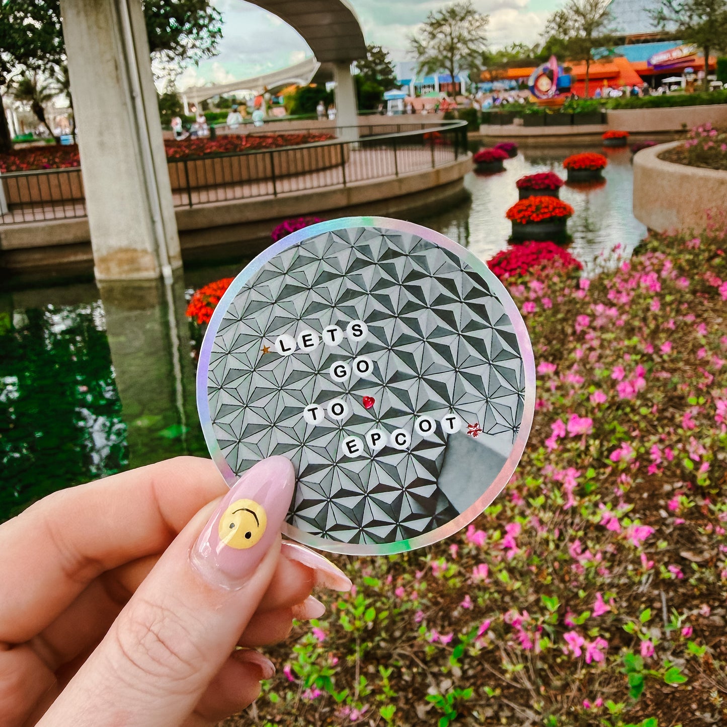 Let's Go to Epcot Bead Holographic Sticker