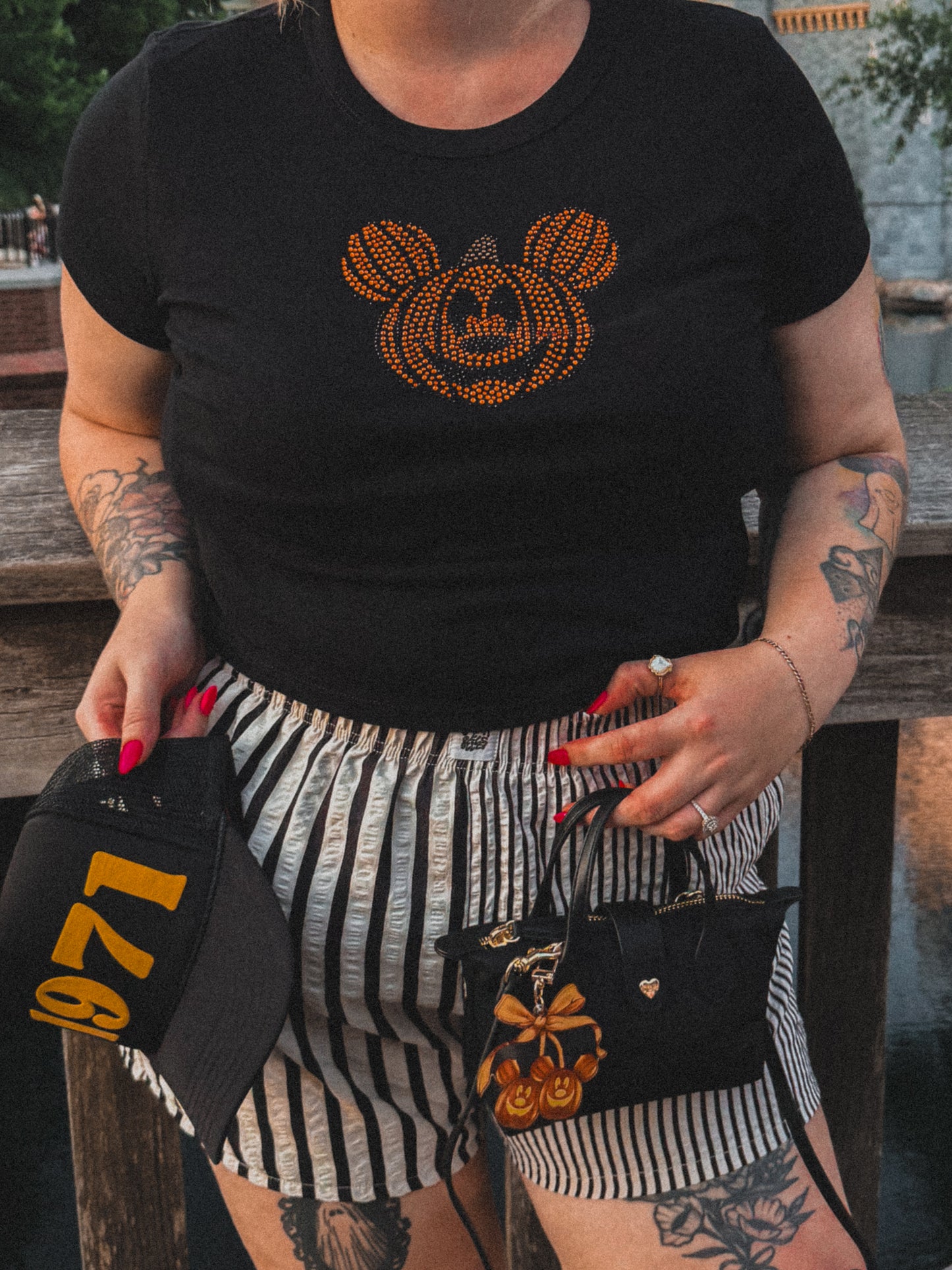 CRYSTAL Mickey Pumpkin Baby Tee