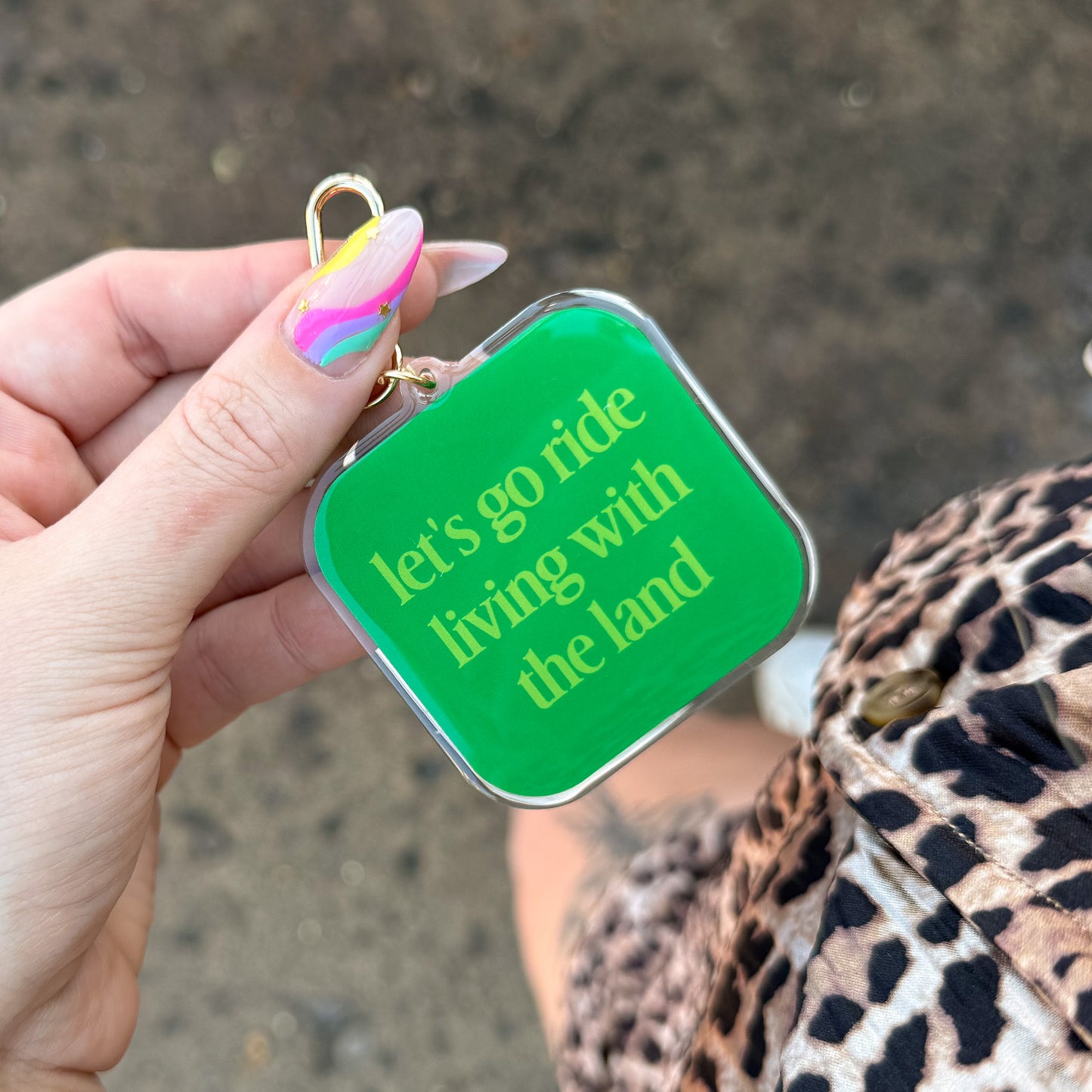 Let's Go Ride Living With The Land Bag Charm