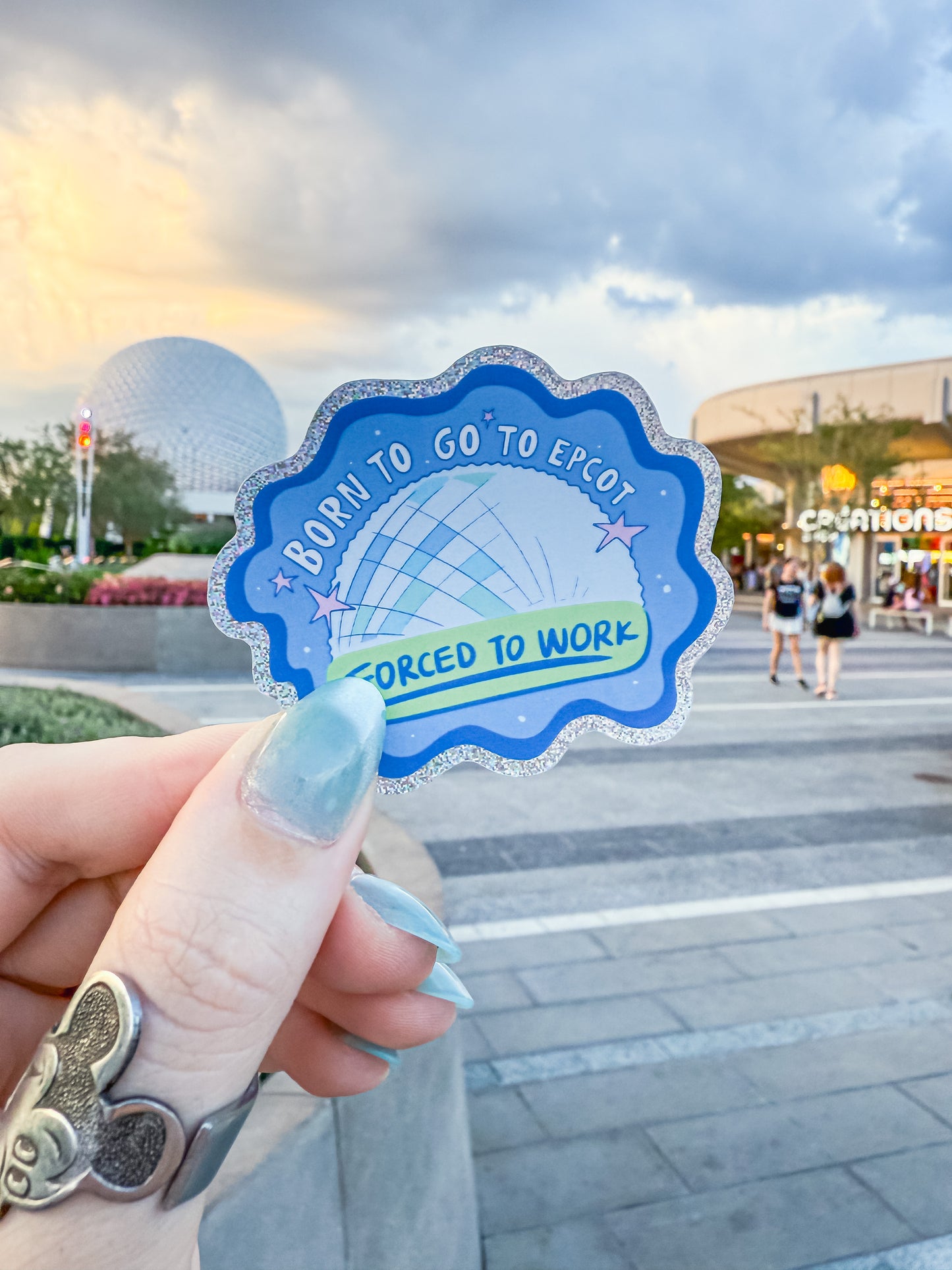 Born To Go To Epcot Glitter Sticker