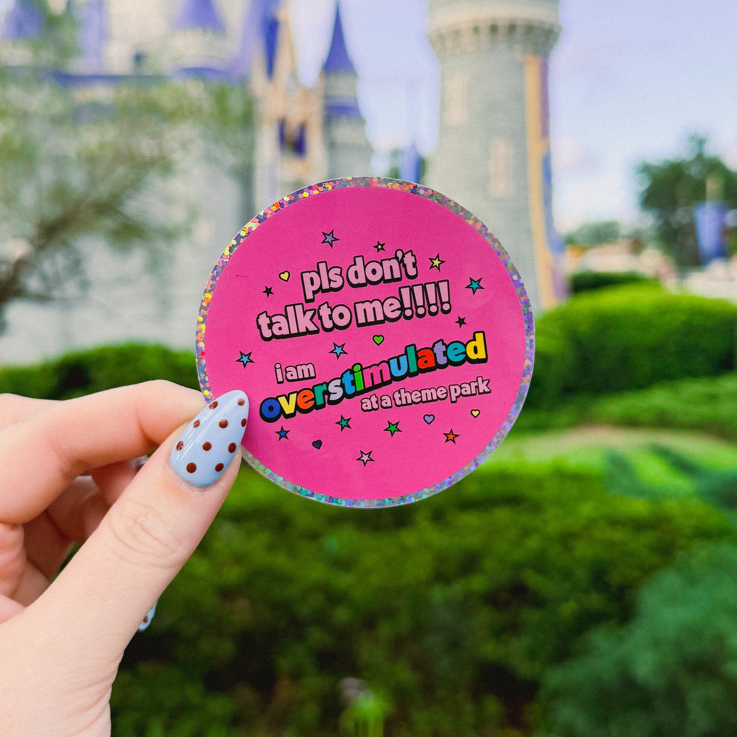Overstimulated Glitter Sticker