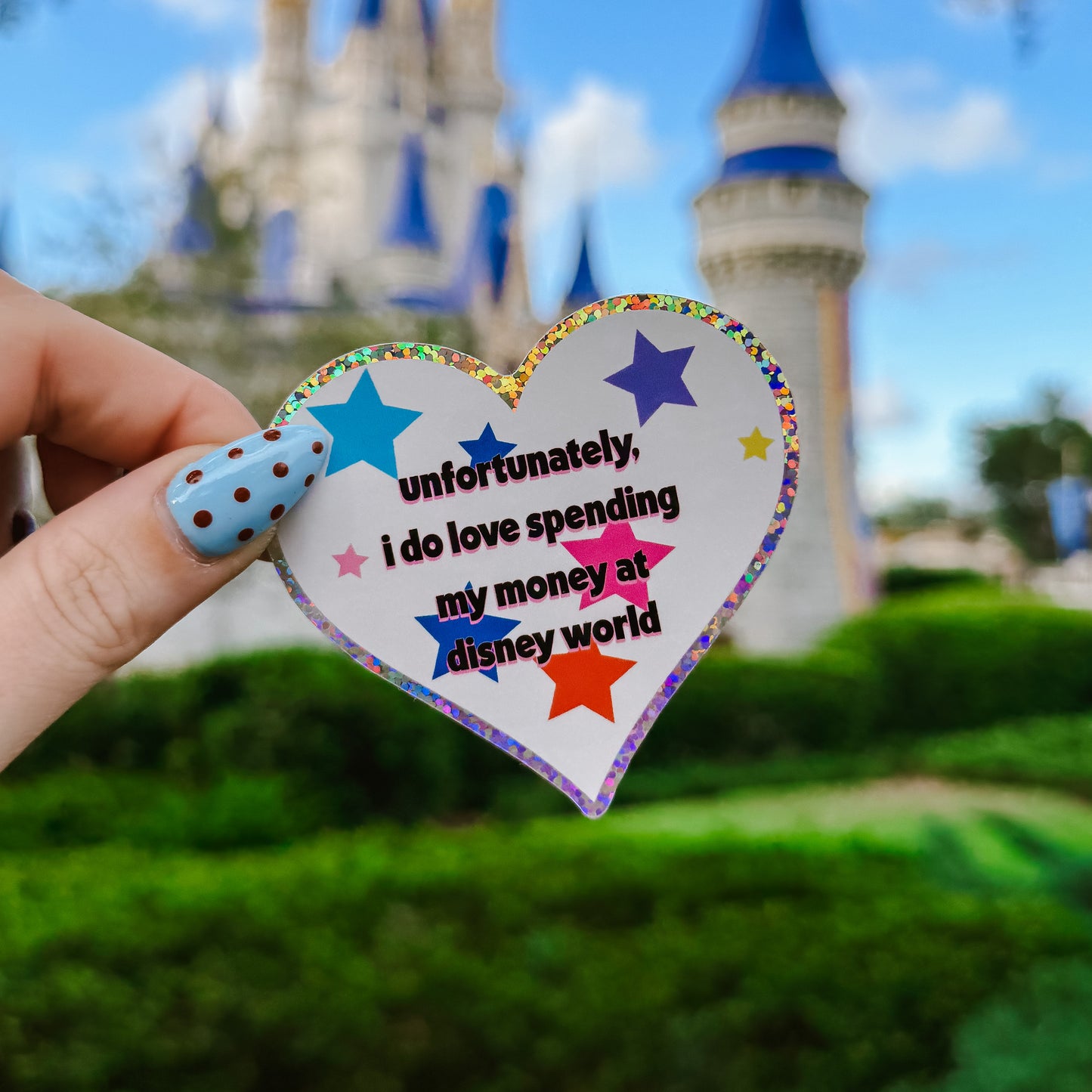 Unfortunately I Do Love Spending Money Glitter Sticker