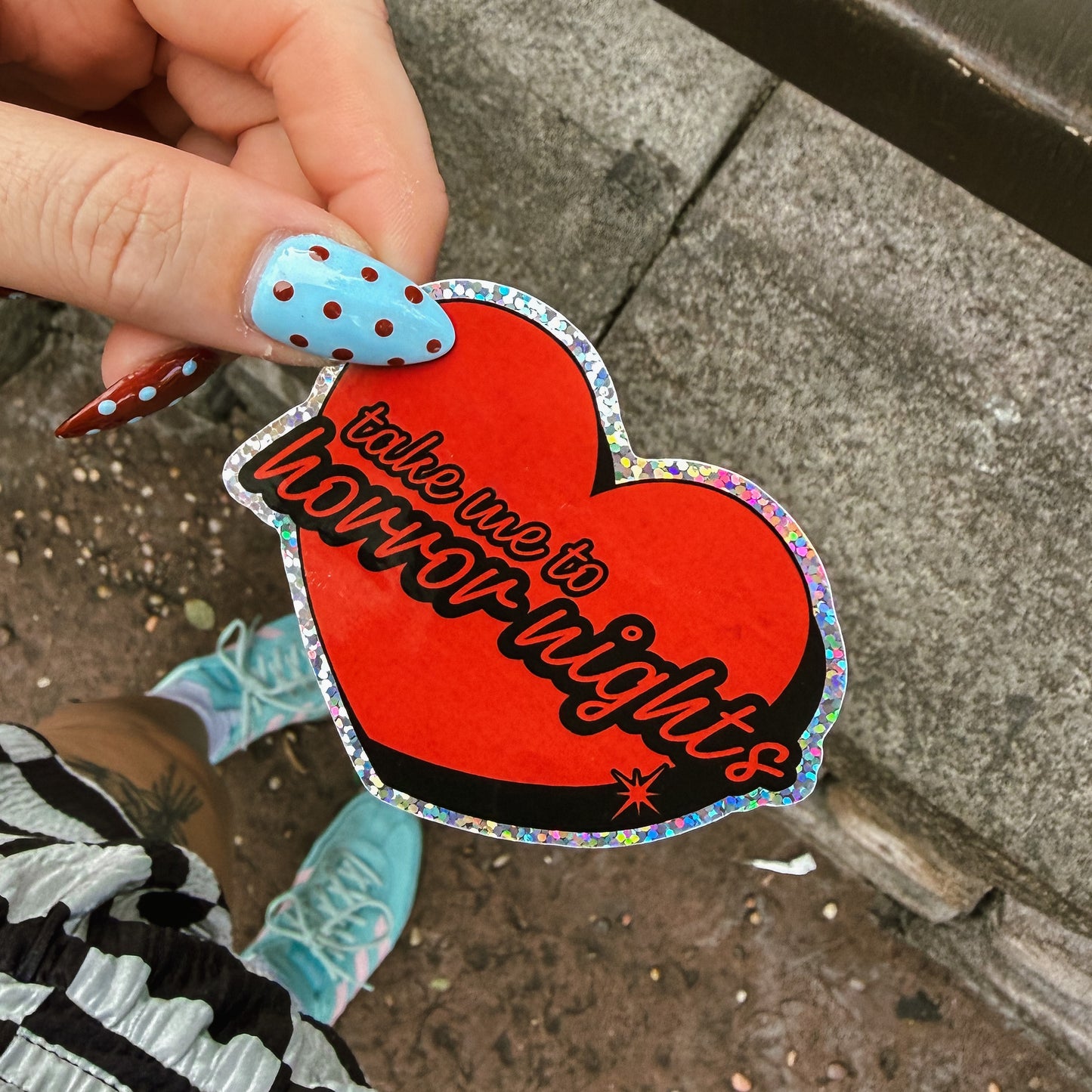Take Me To HHN Glitter Sticker