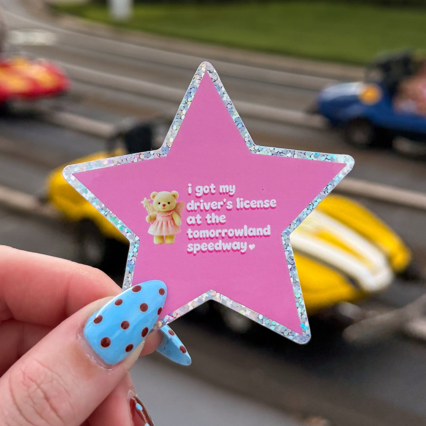Tomorrowland Speedway Glitter Sticker
