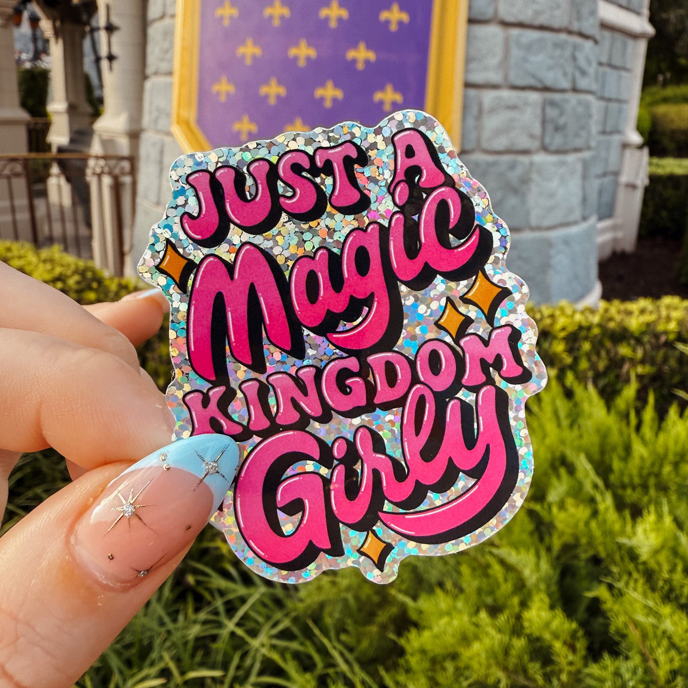 Magic Kingdom Girly Glitter Sticker