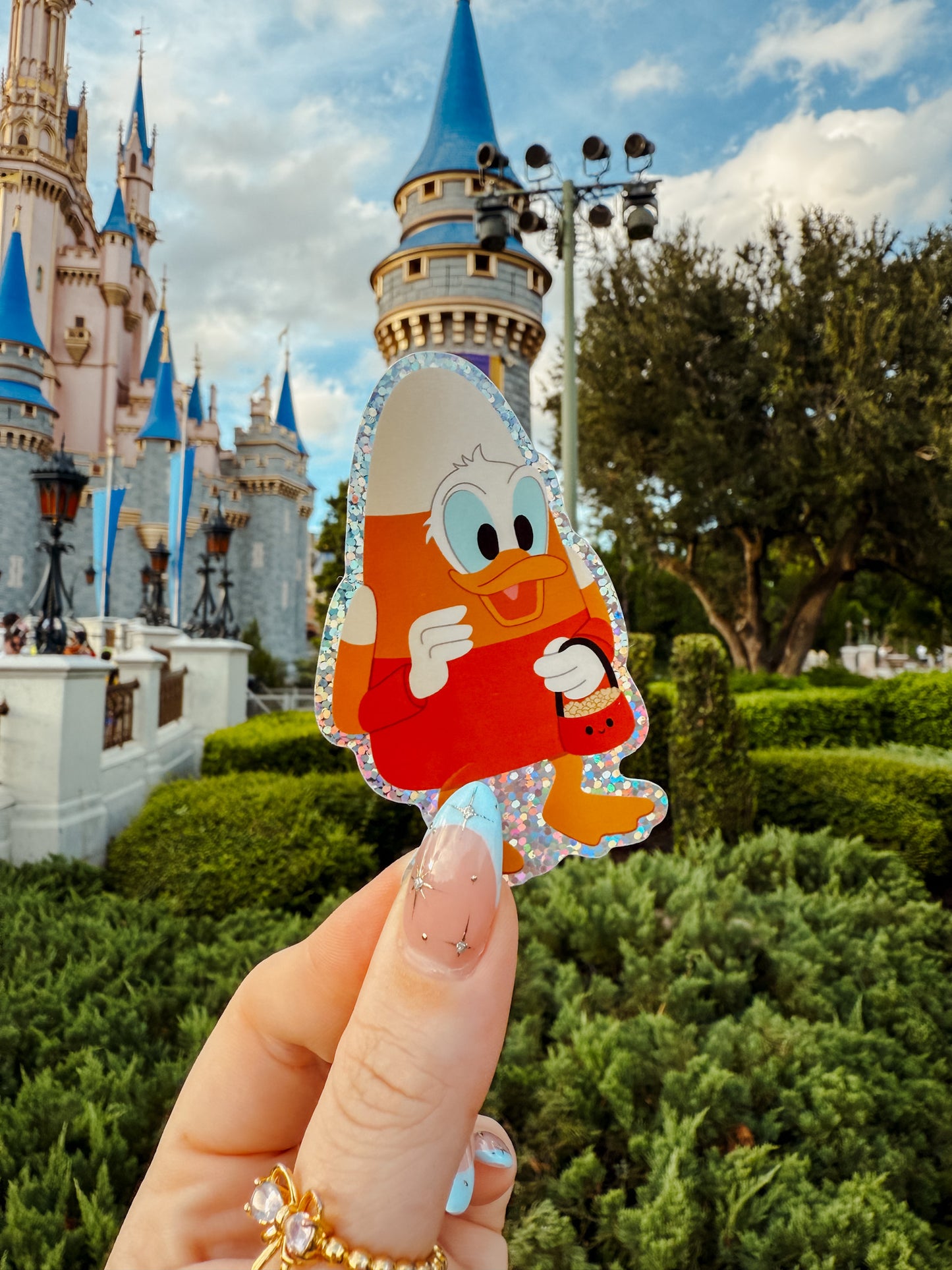 Donald Candy Corn Glitter Vinyl Sticker