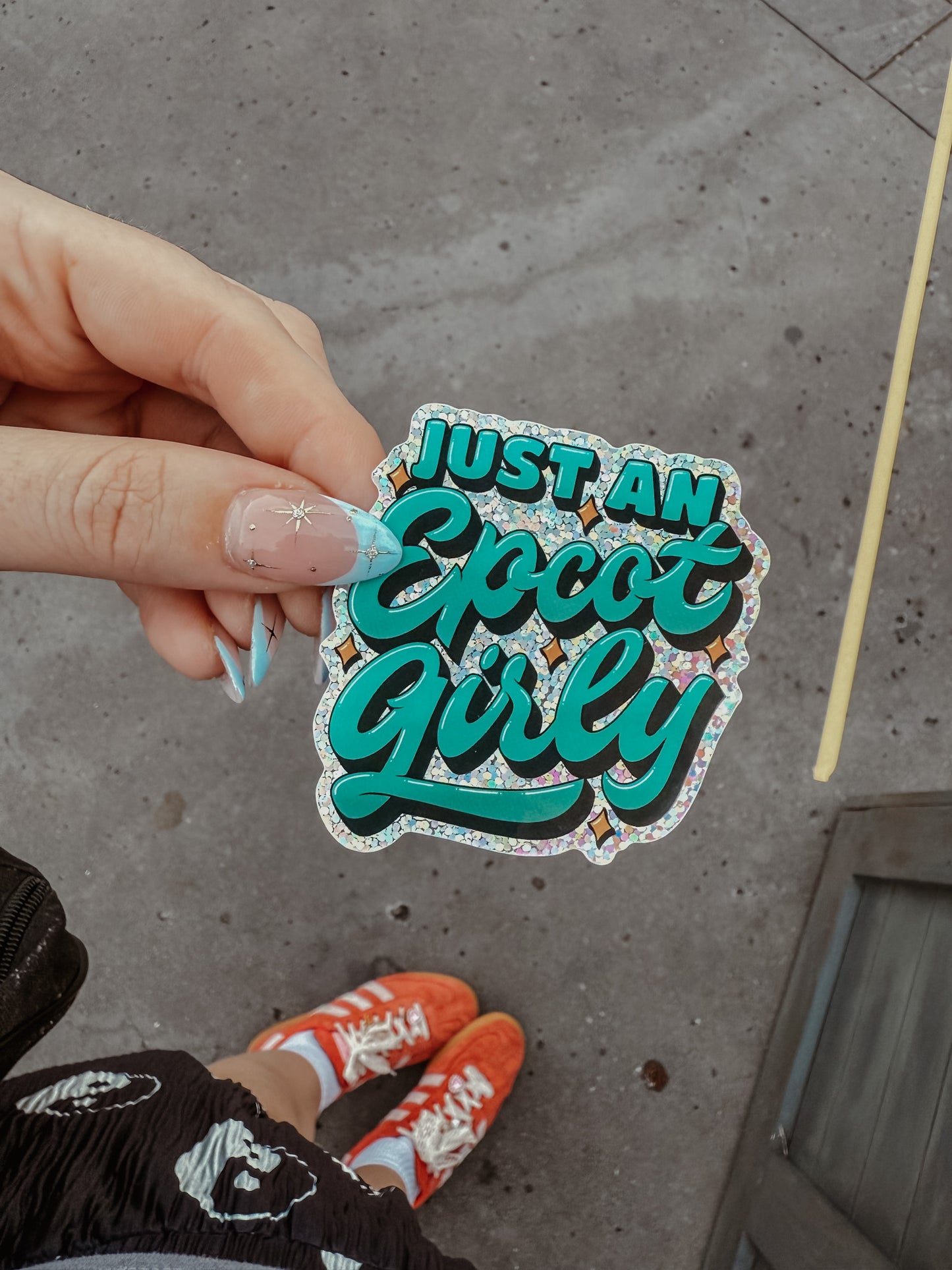 Epcot Girly Glitter Sticker