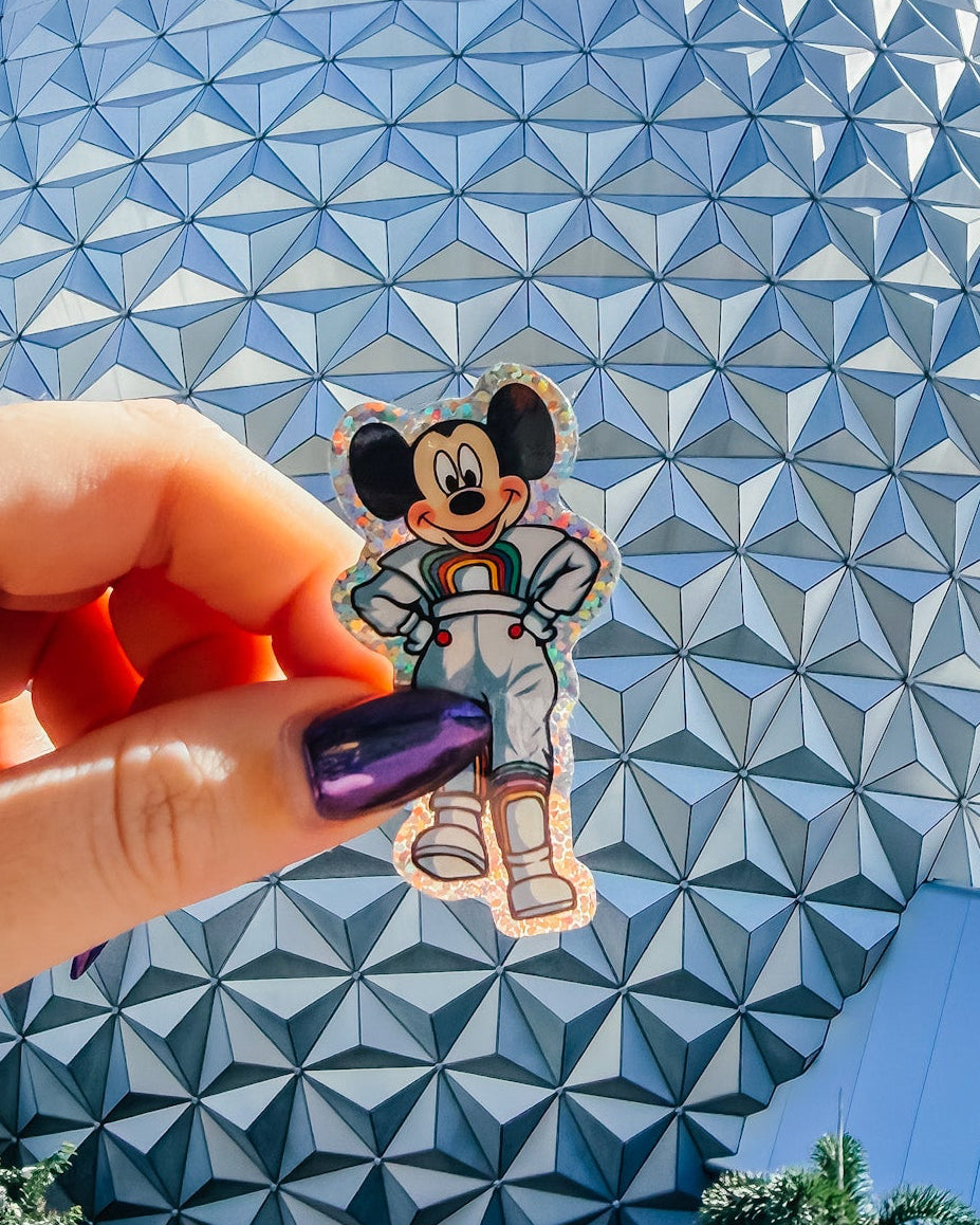 Vintage Epcot Mickey Glitter Sticker