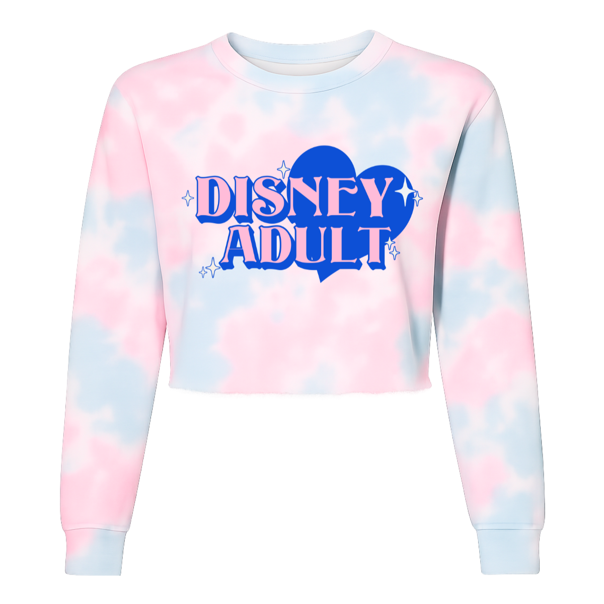 Disney Adult Cotton Candy Tie Dye Cropped Crew