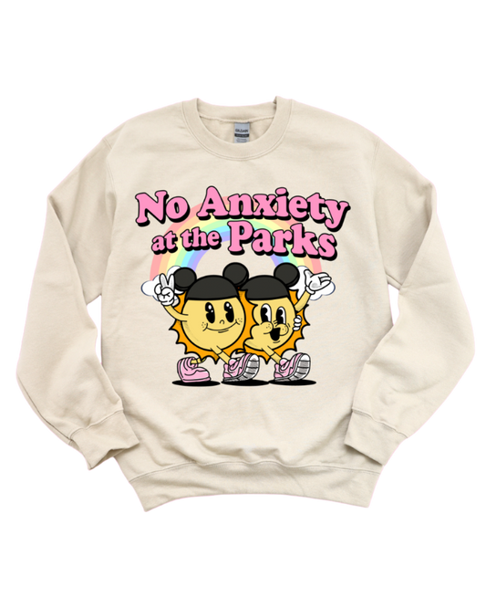 No Anxiety In The Parks | Cream Crewneck