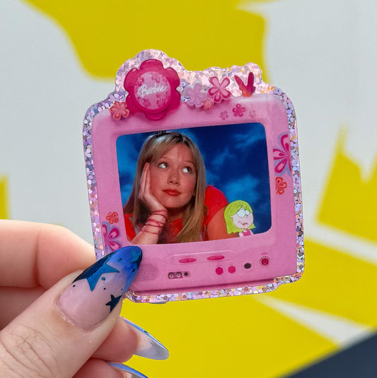 Lizzie Vintage TV Glitter Sticker