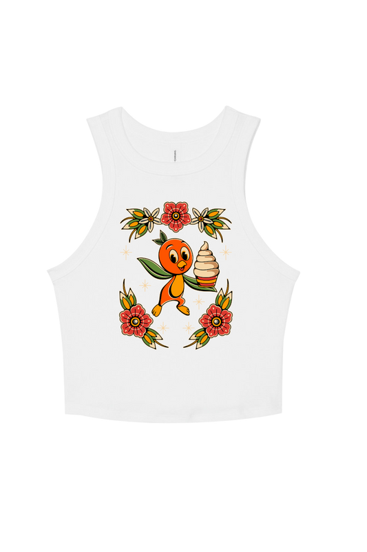 Orange Bird Crop Tank