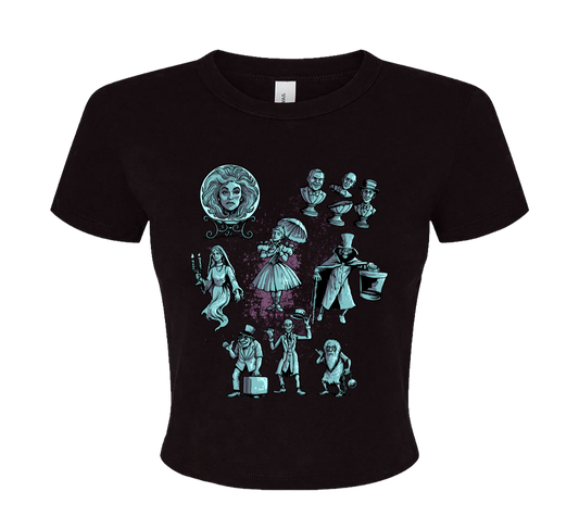 Haunted Mansion Collage Baby Tee