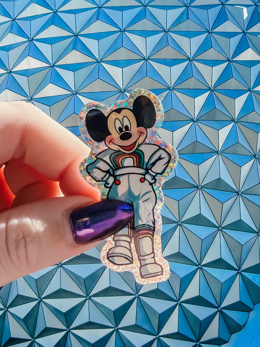 Vintage Epcot Mickey Glitter Sticker