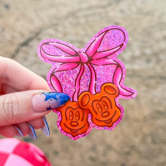 MM Waffle Pink Glitter Vinyl Sticker