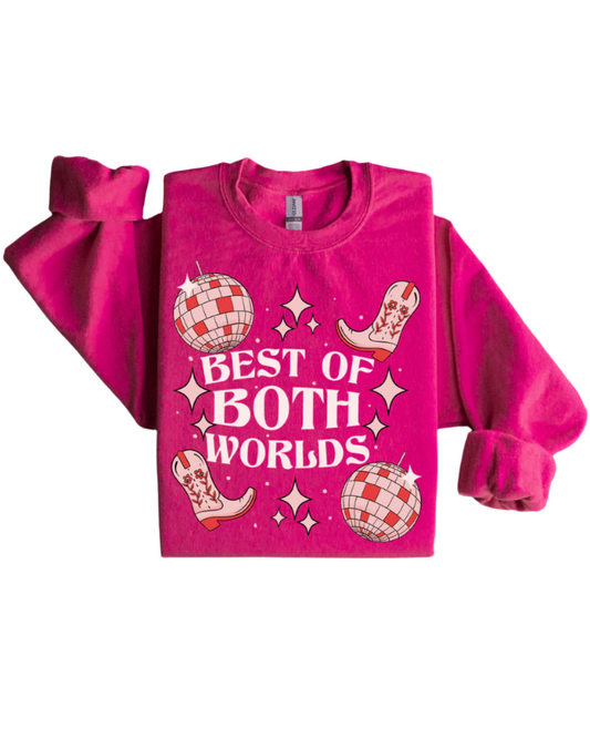 Best Of Both Worlds Crewneck | Pink or Black