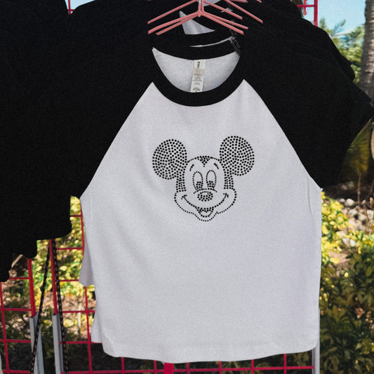 Sparkly Crystal MM Ringer Baby Tee