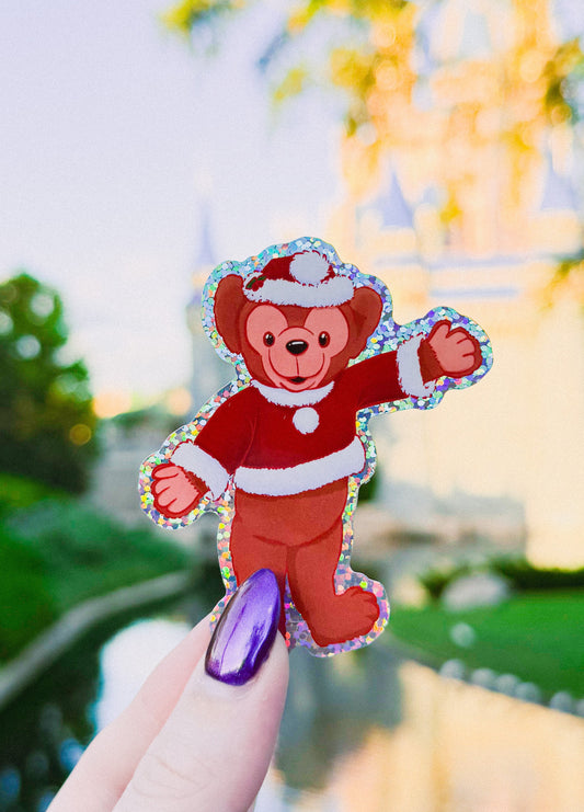 Santa Duffy Glitter Sticker