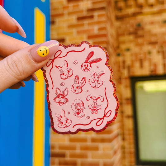 Bunnies Glitter Vinyl Sticker