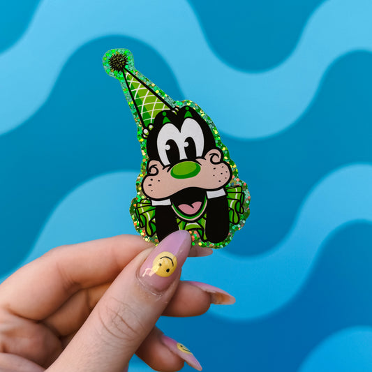 Goofy Clown Glitter Vinyl Sticker