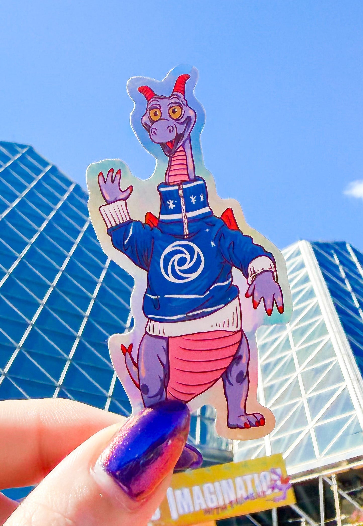 Figment Christmas Sweater Holographic Sticker