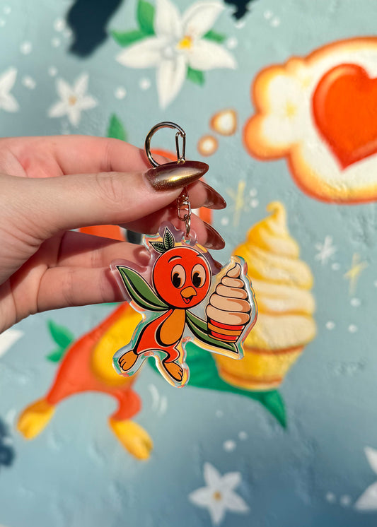 Orange Bird Bag Charm