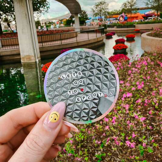 Let's Go to Epcot Bead Holographic Sticker