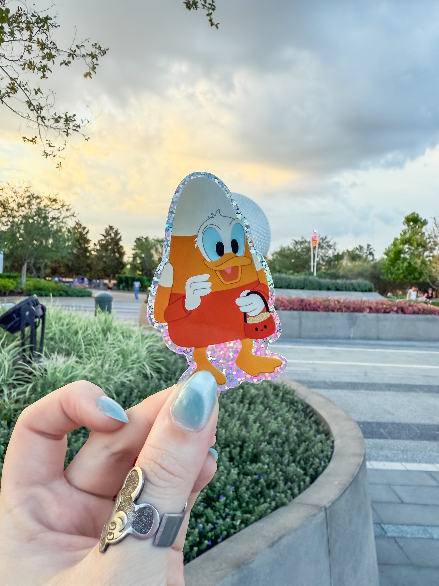 Donald Candy Corn Glitter Vinyl Sticker