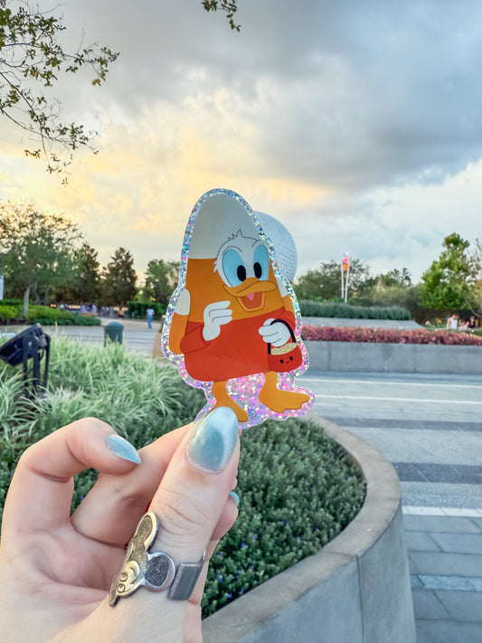 Donald Candy Corn Glitter Vinyl Sticker