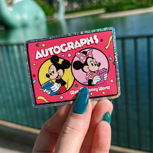 Pink Autograph Book Glitter Sticker