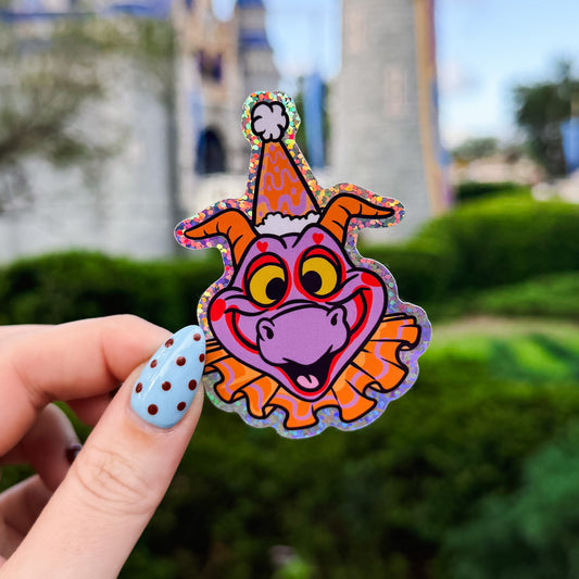 Figment Clown Glitter Sticker