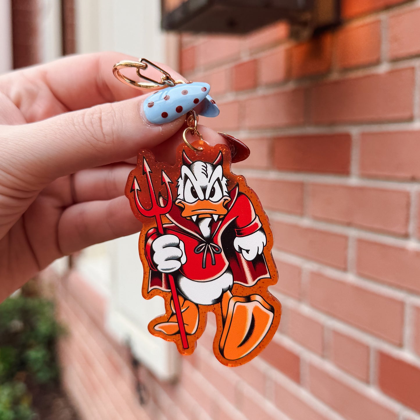 Devil Donald Glitter Bag Charm