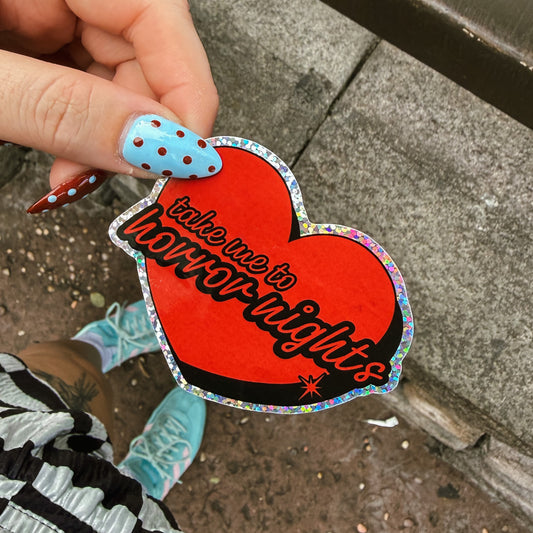 Take Me To HHN Glitter Sticker