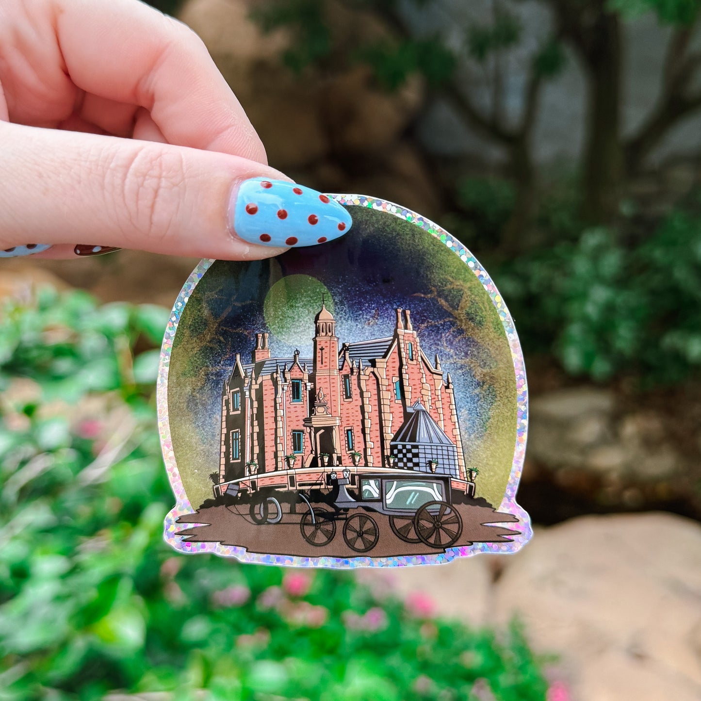 Haunted Mansion Glitter Sticker