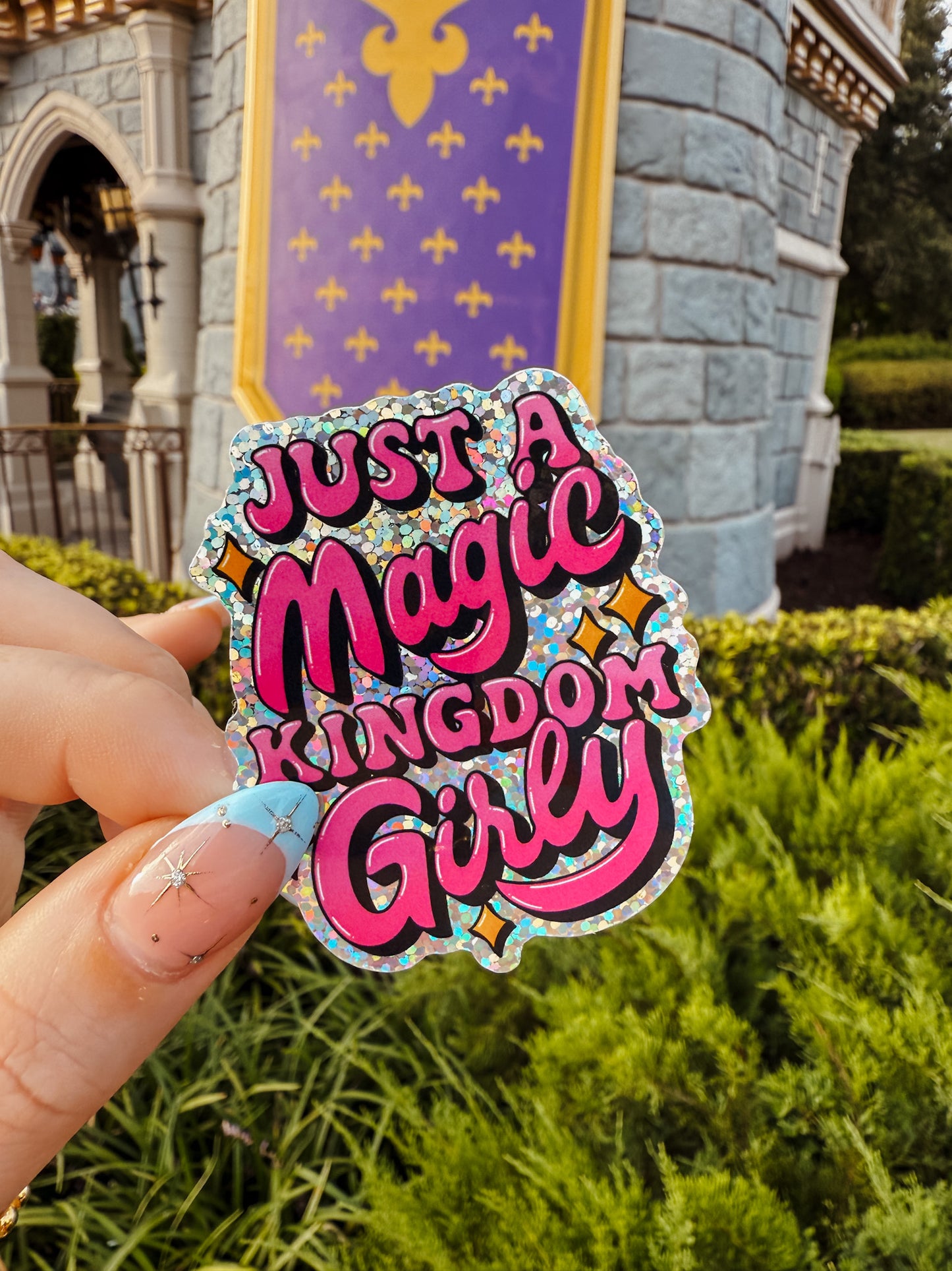 Magic Kingdom Girly Glitter Sticker