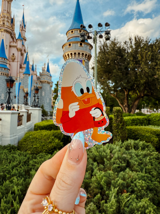 Donald Candy Corn Glitter Vinyl Sticker