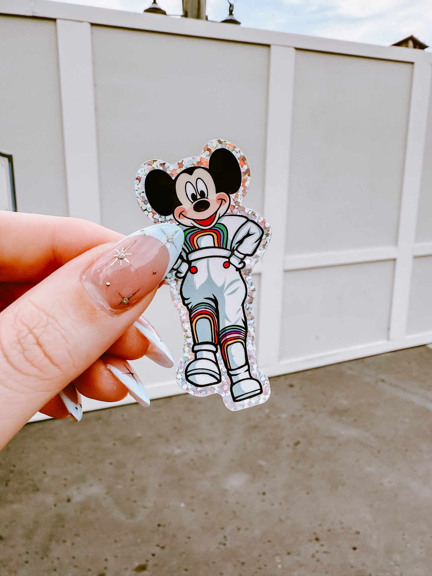 Vintage Epcot Mickey Glitter Sticker