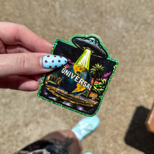 UFO Glitter Sticker