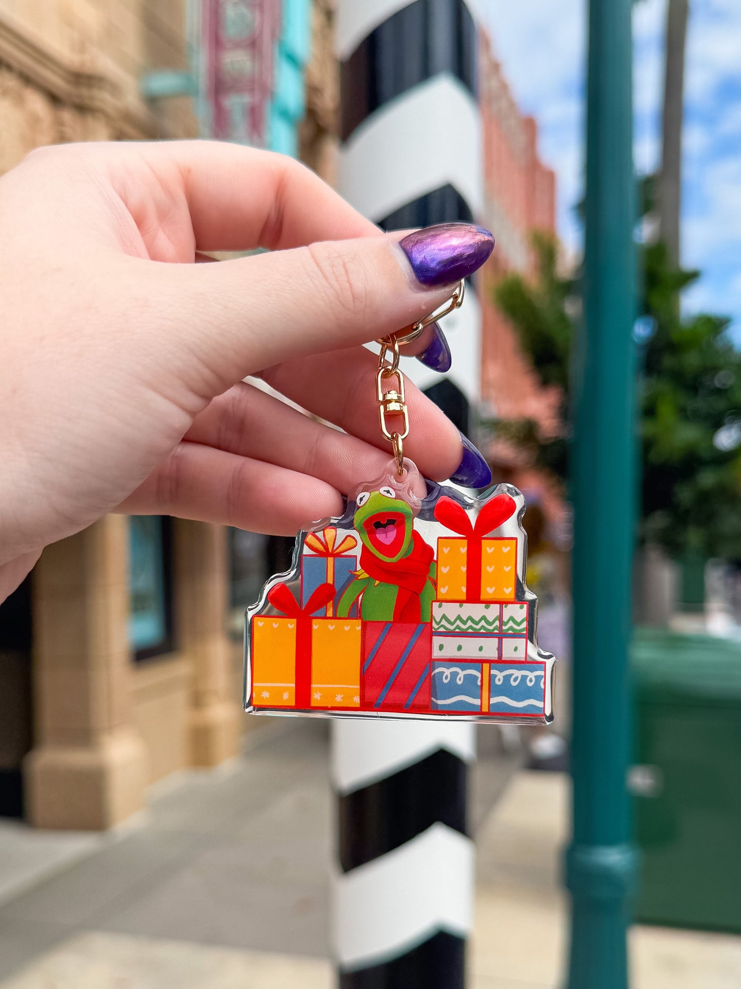 Christmas Kermit Bag Charm