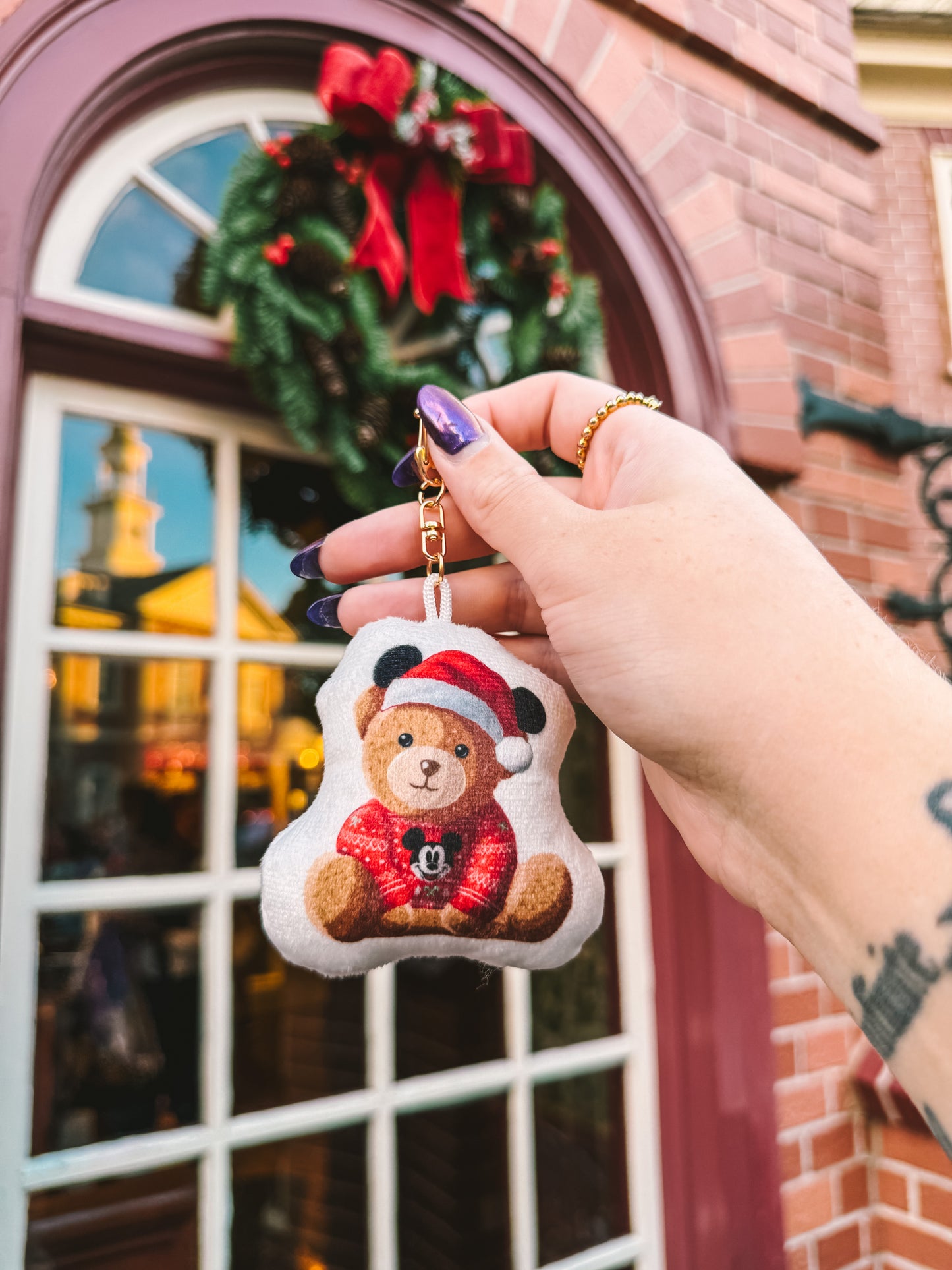 Christmas Bear Plush Bag Charm