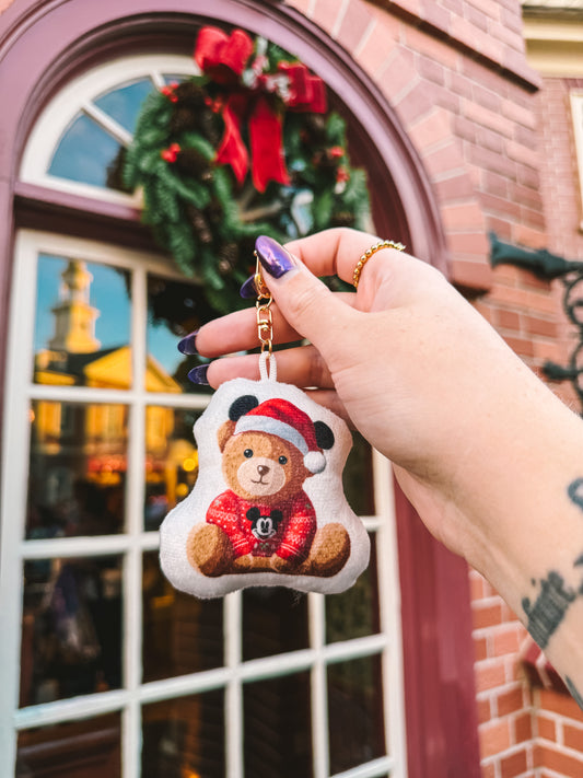 Christmas Bear Plush Bag Charm