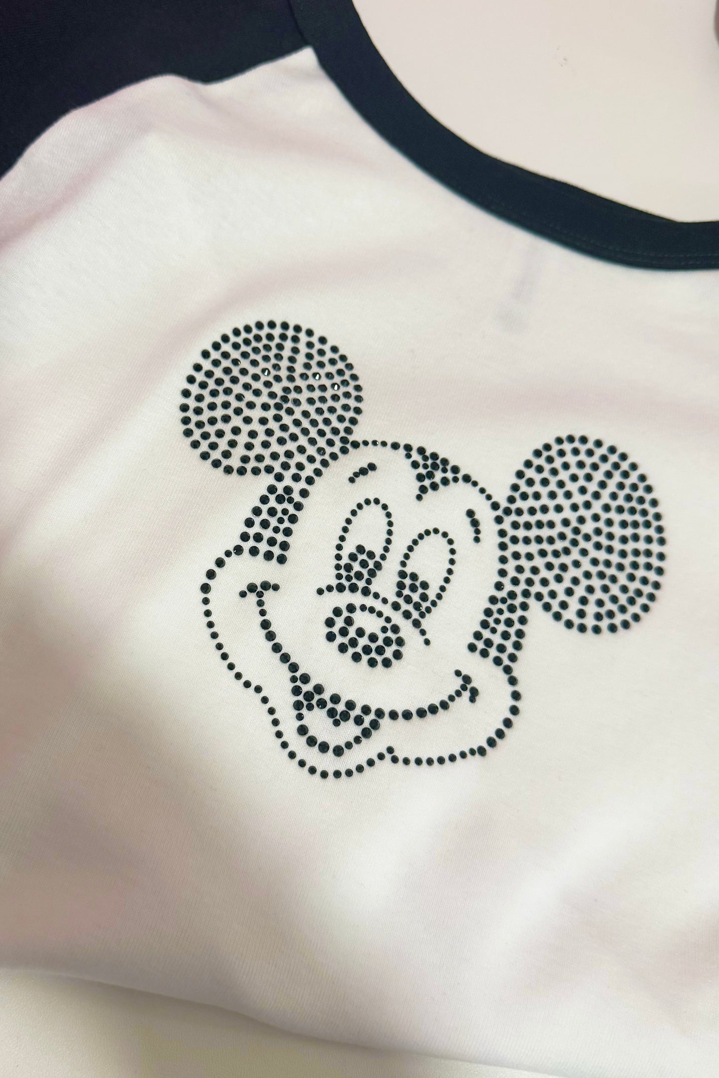Sparkly Crystal Mickey Ringer Baby Tee