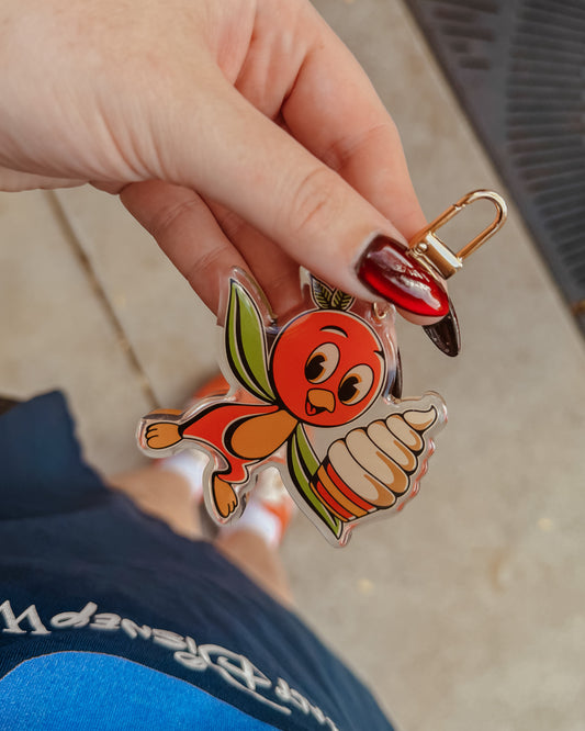 Orange Bird Bag Charm