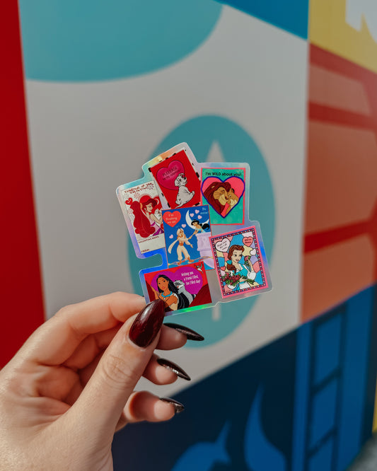 Vintage Valentines Holographic Sticker