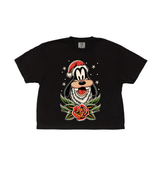 Santa Goofy Crop Tee