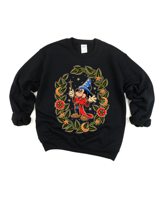 Sorcerer Mickey Tattoo Crewneck